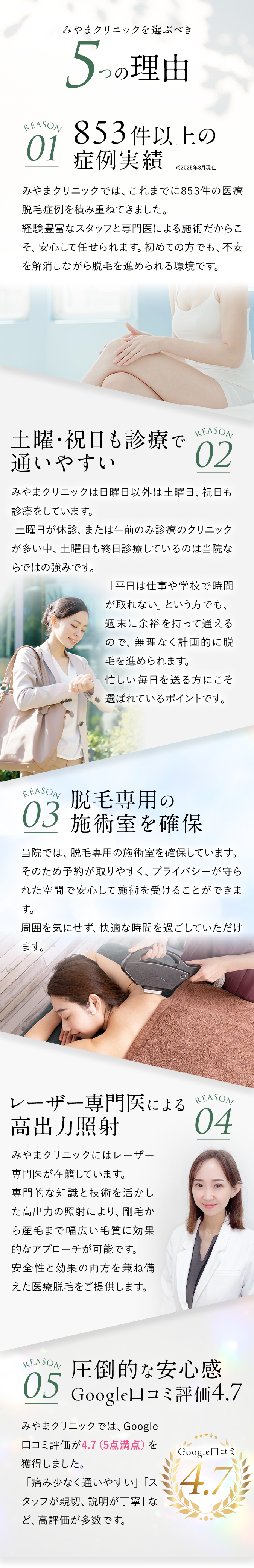 みやまクリニックを選ぶべき5つの理由